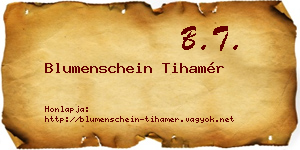 Blumenschein Tihamér névjegykártya